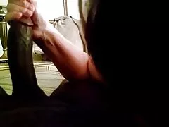 Chupando meu pau preto